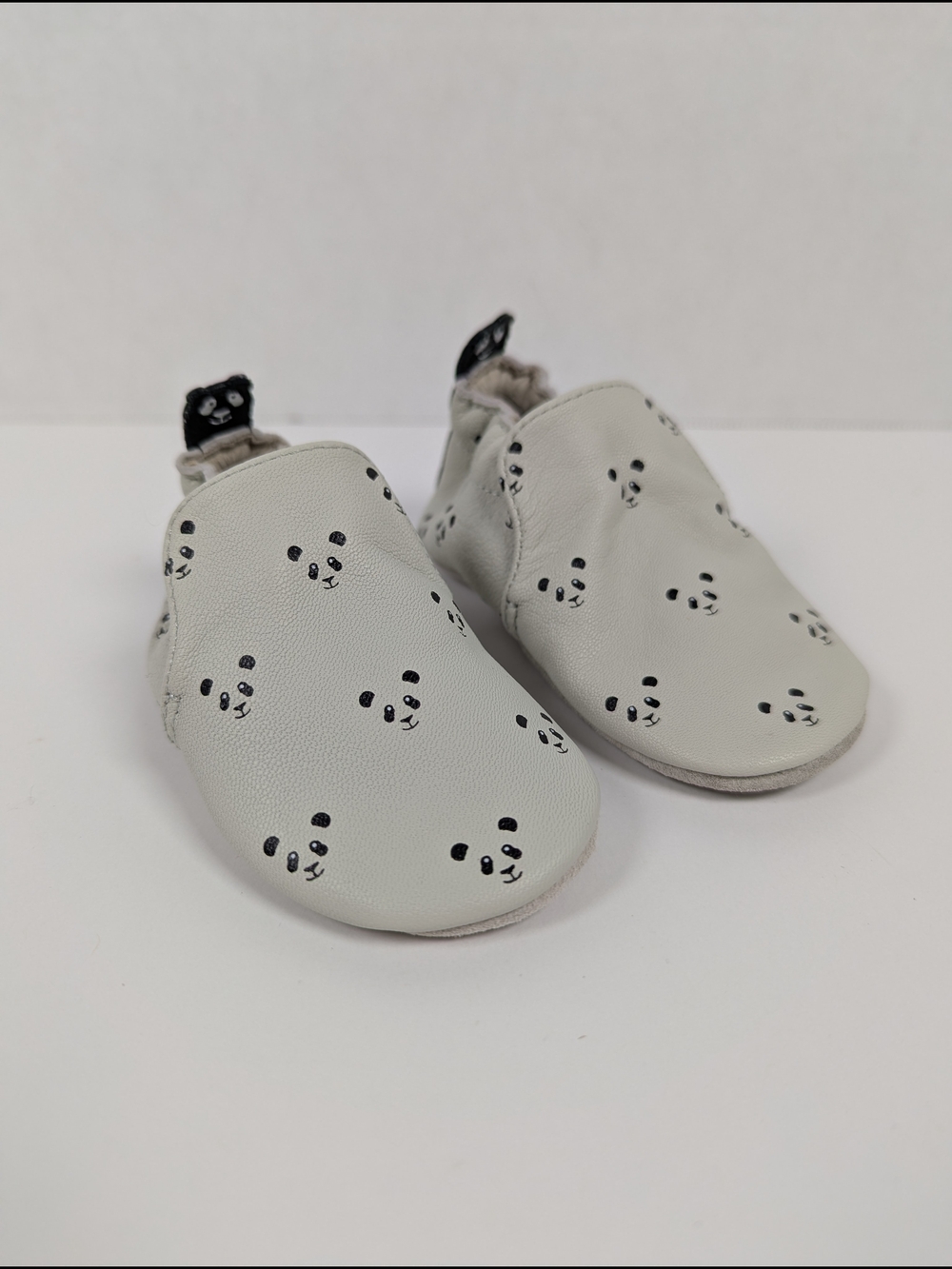 Robeez Shoes Infant 6-12 Mo Panda Leather Baby Moccasins Walking Comfort
